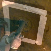 Zabezpieczający wkład z materiału Belzona 4301 (Magma CR1 Hi-Build) montowany w króćcu